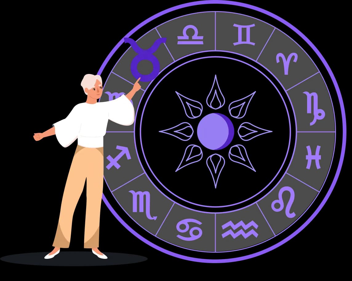 Astrology zodiac wheel illustration